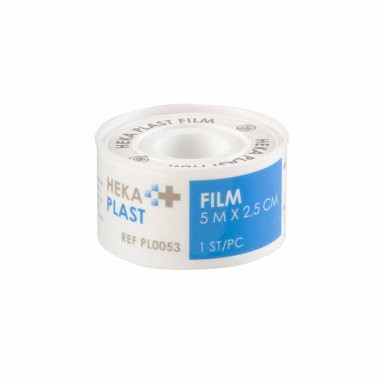 HEKA film hechtpleister PE tape 5 m x 2,5 cm niet steriel - rol