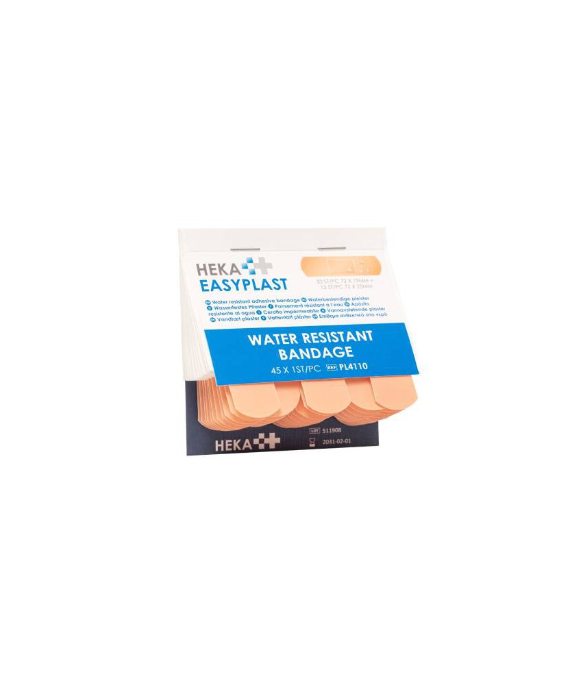 HEKA EasyPlast Waterbestendige Pleister Navulling – 6 x 45 Pleisters